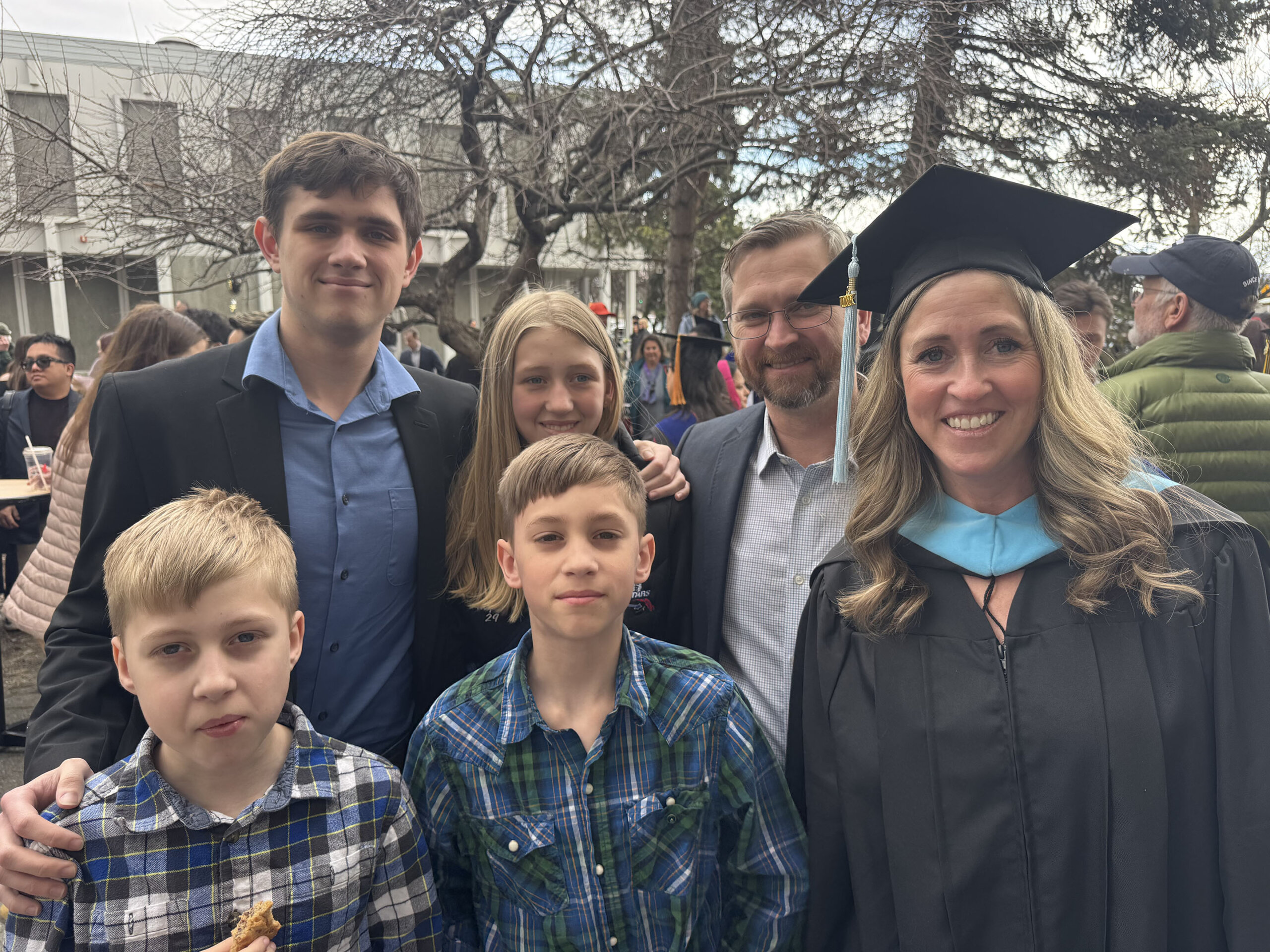 Janet Tague is pictured with her family.