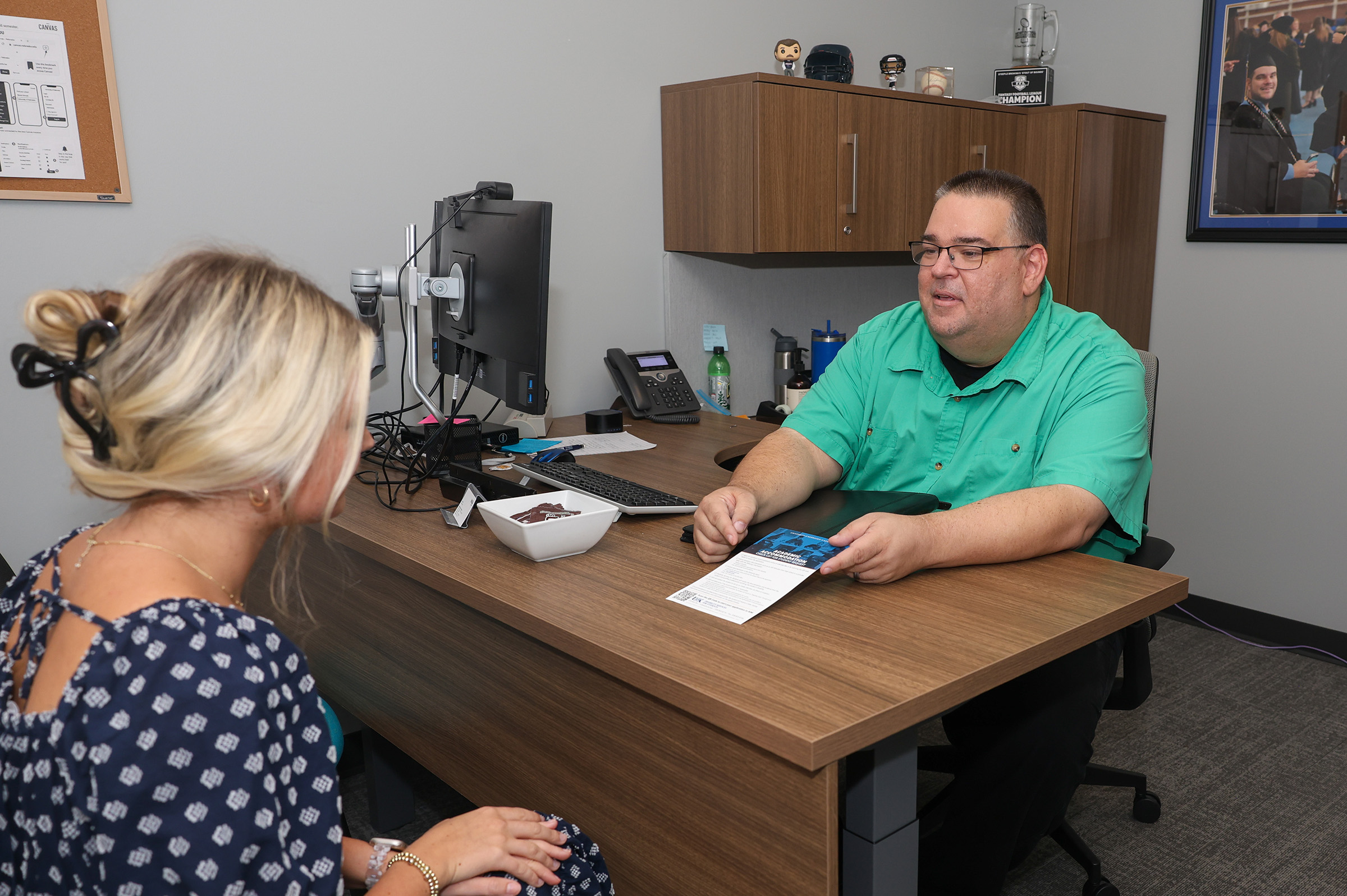 Jim Fields is pictured in his office at UNK.