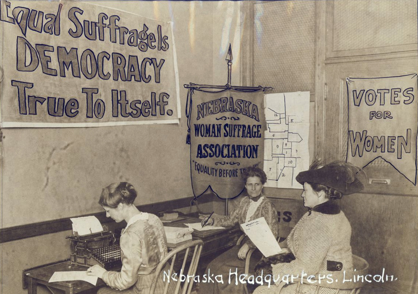 An archive photo of the Nebraska Woman Suffrage Association headquarters in Lincoln.
