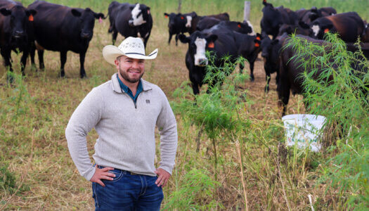 Ryan Arbuthnot is pictured on his family’s ranch north of Sumner.