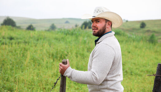Ryan Arbuthnot is pictured on his family’s ranch north of Sumner.
