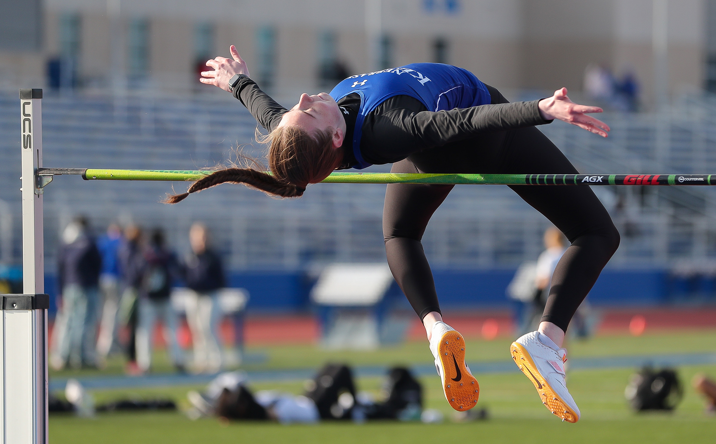 Sydney Davis competes in the high jump for UNK.