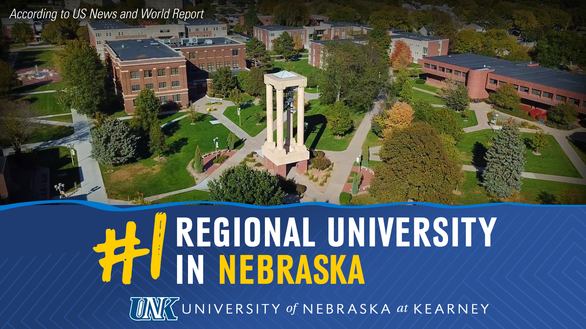 A graphic promoting UNK as the No. 1 regional university in Nebraska, according to U.S. News & World Report.
