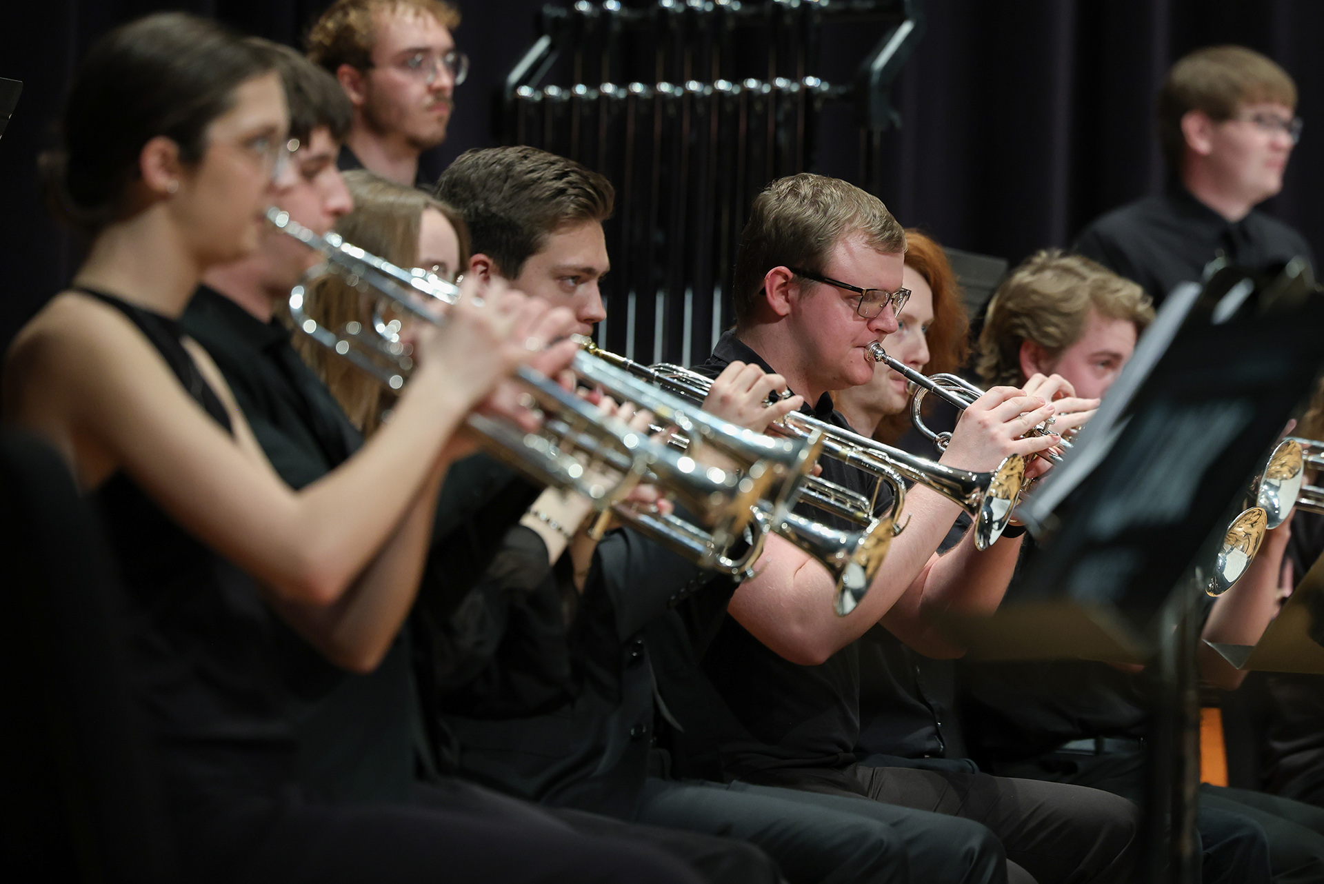 The UNK Wind Ensemble performs on campus.