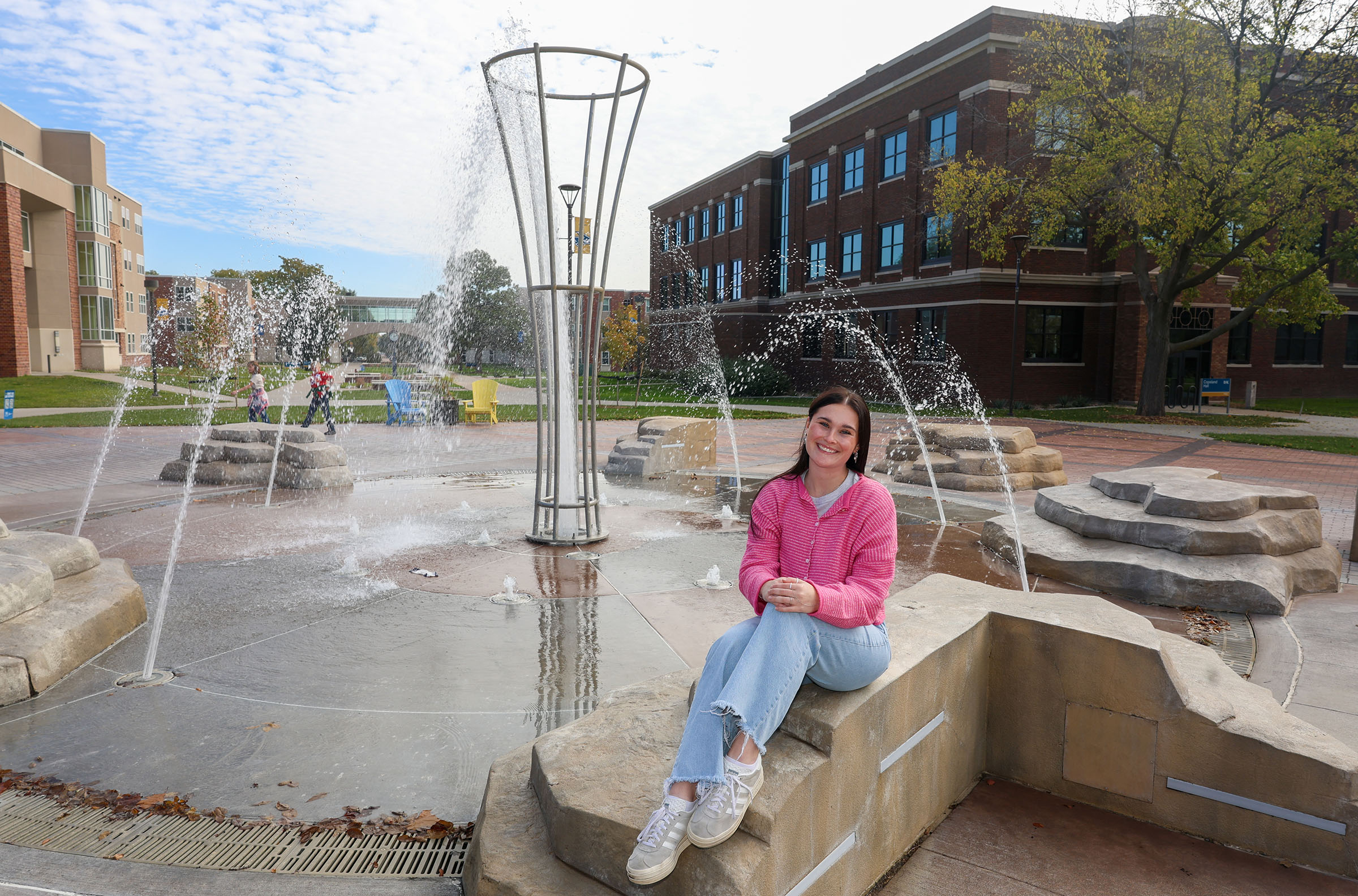 Addison Chapman poses for a photo on the UNK campus.