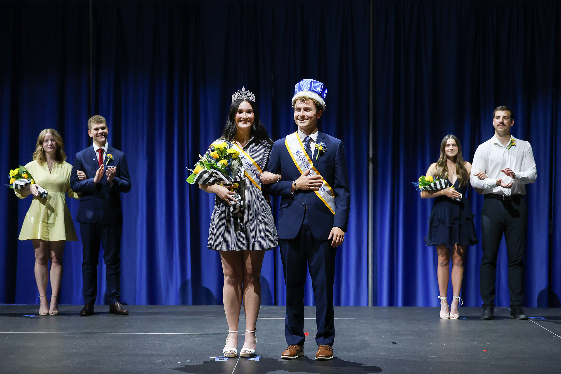 Addison Chapman and Brodie Mitchell are crowned UNK homecoming queen and king.