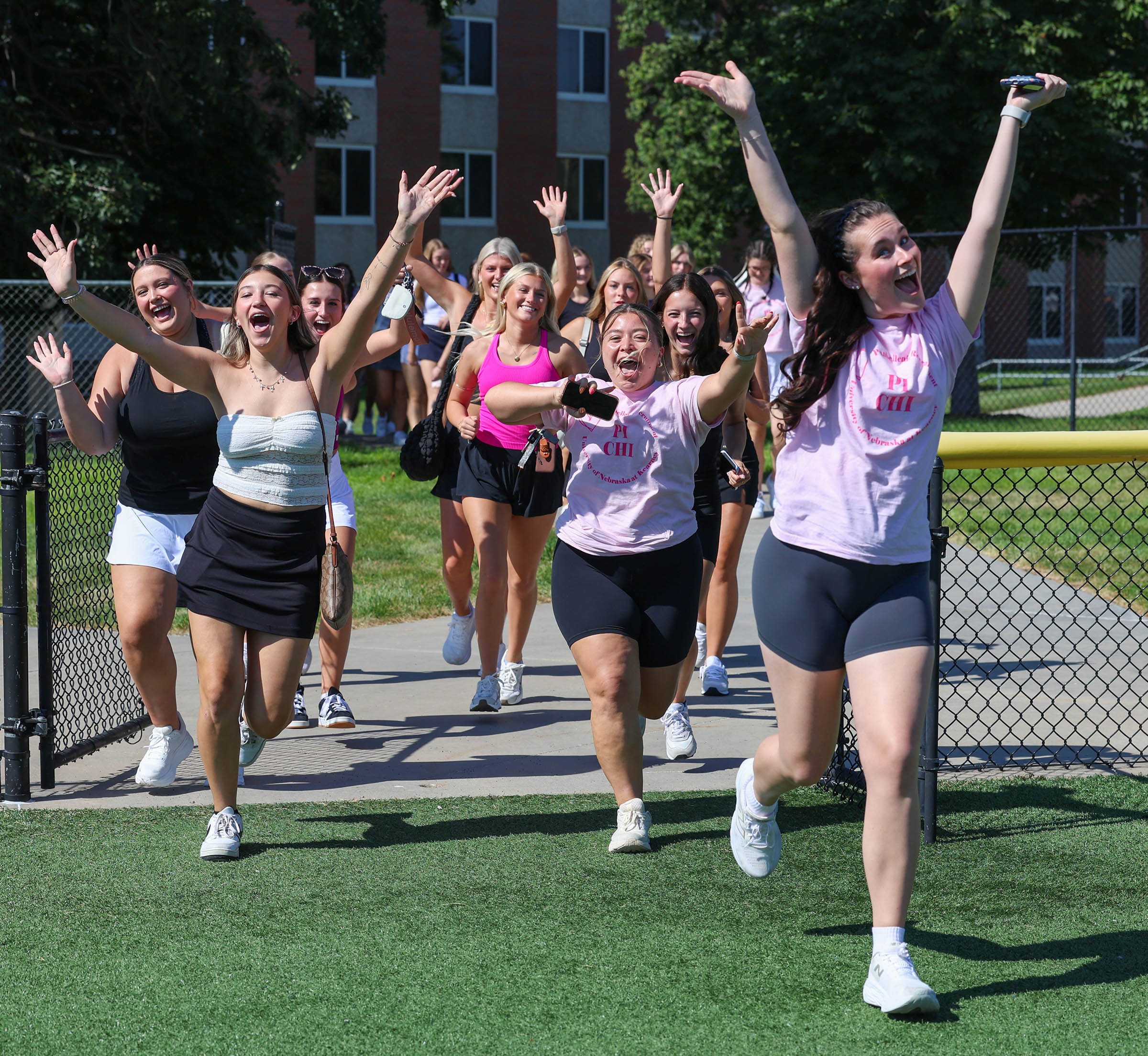 Addison Chapman is pictured during last year’s sorority Bid Day at UNK.