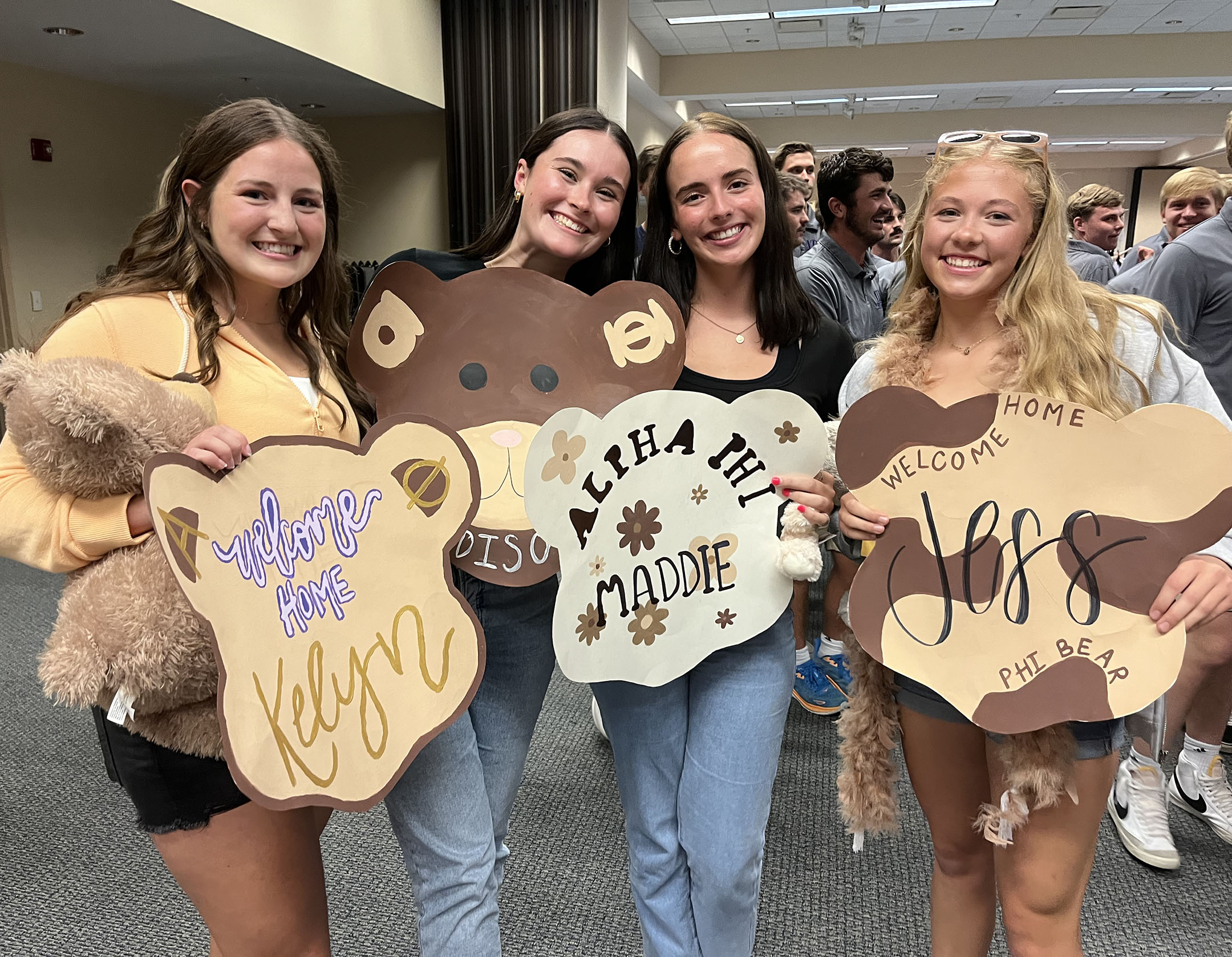 Addison Chapman is pictured with other members of the Alpha Phi sorority.