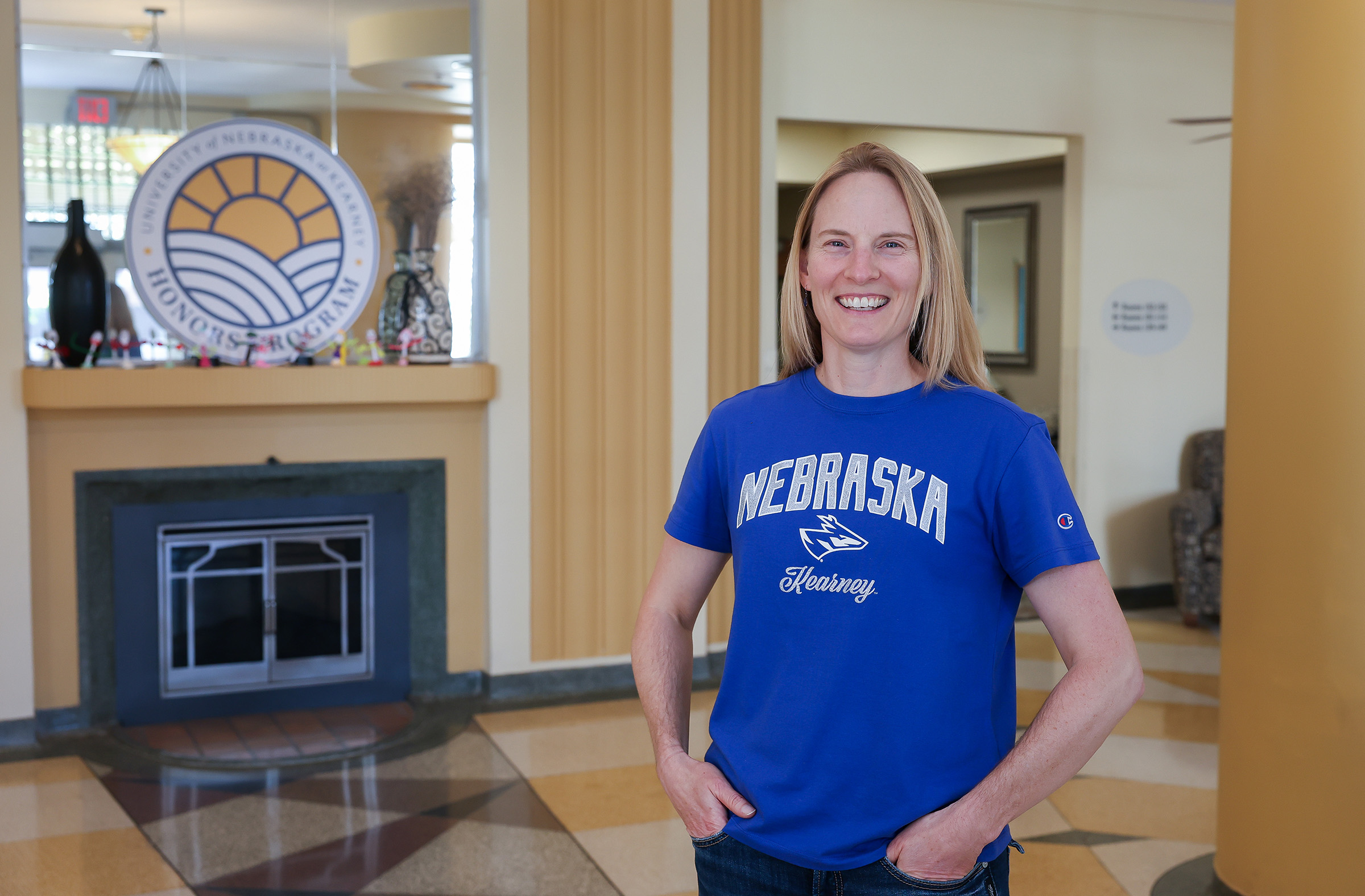 Annette Moser poses for a photo on the UNK campus.