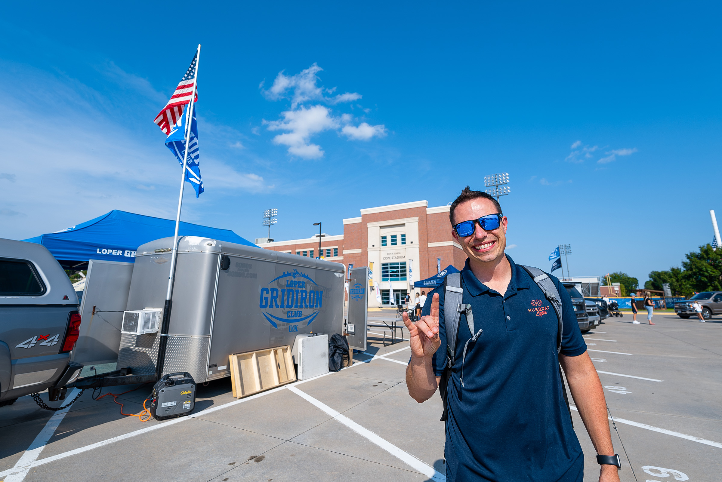 Austin Jacobsen poses for a photo at Cope Stadium.