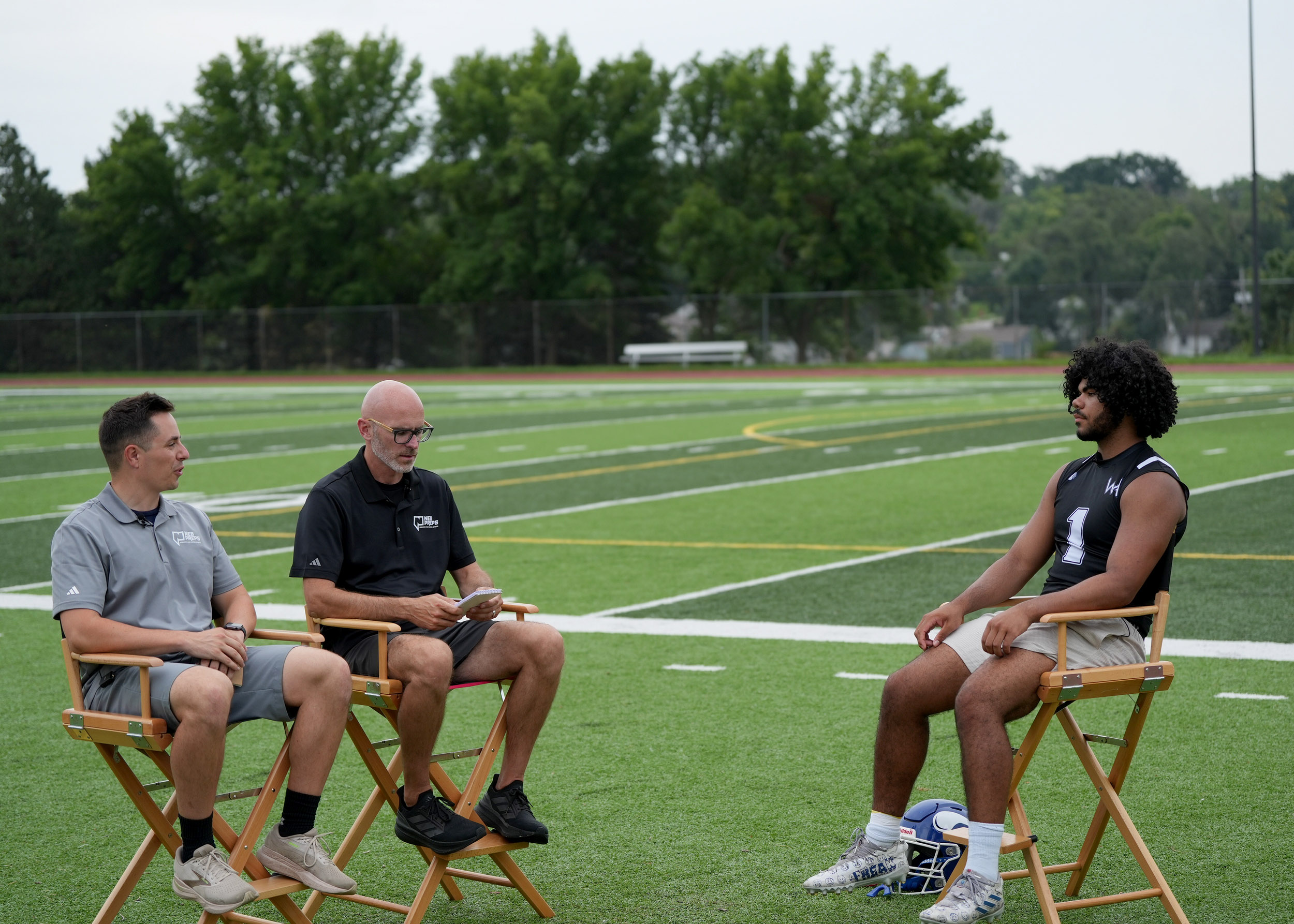 Austin Jacobsen and Mike Sautter talk to former Omaha North football player Max Clark.