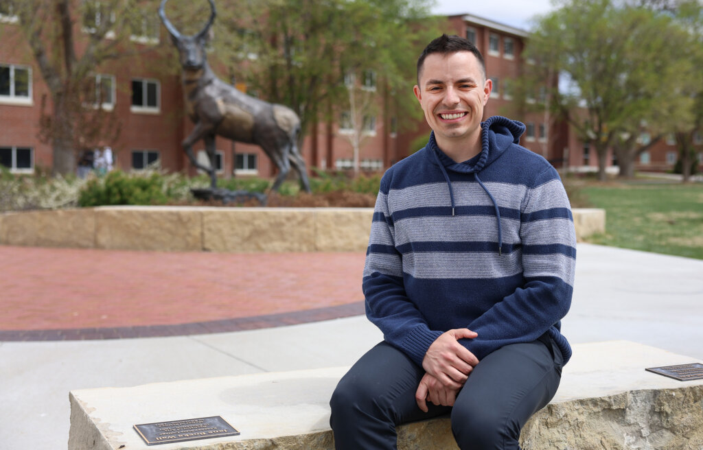 Austin Jacobsen poses for a photo on the UNK campus.