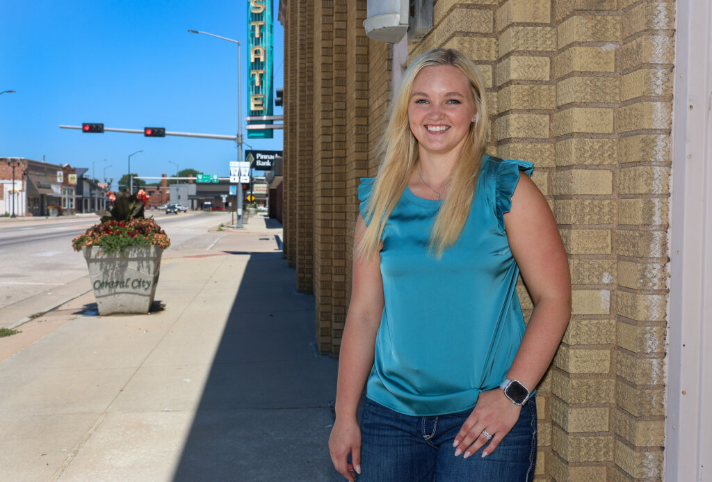 Brianna Wood poses for a photo in downtown Central City.