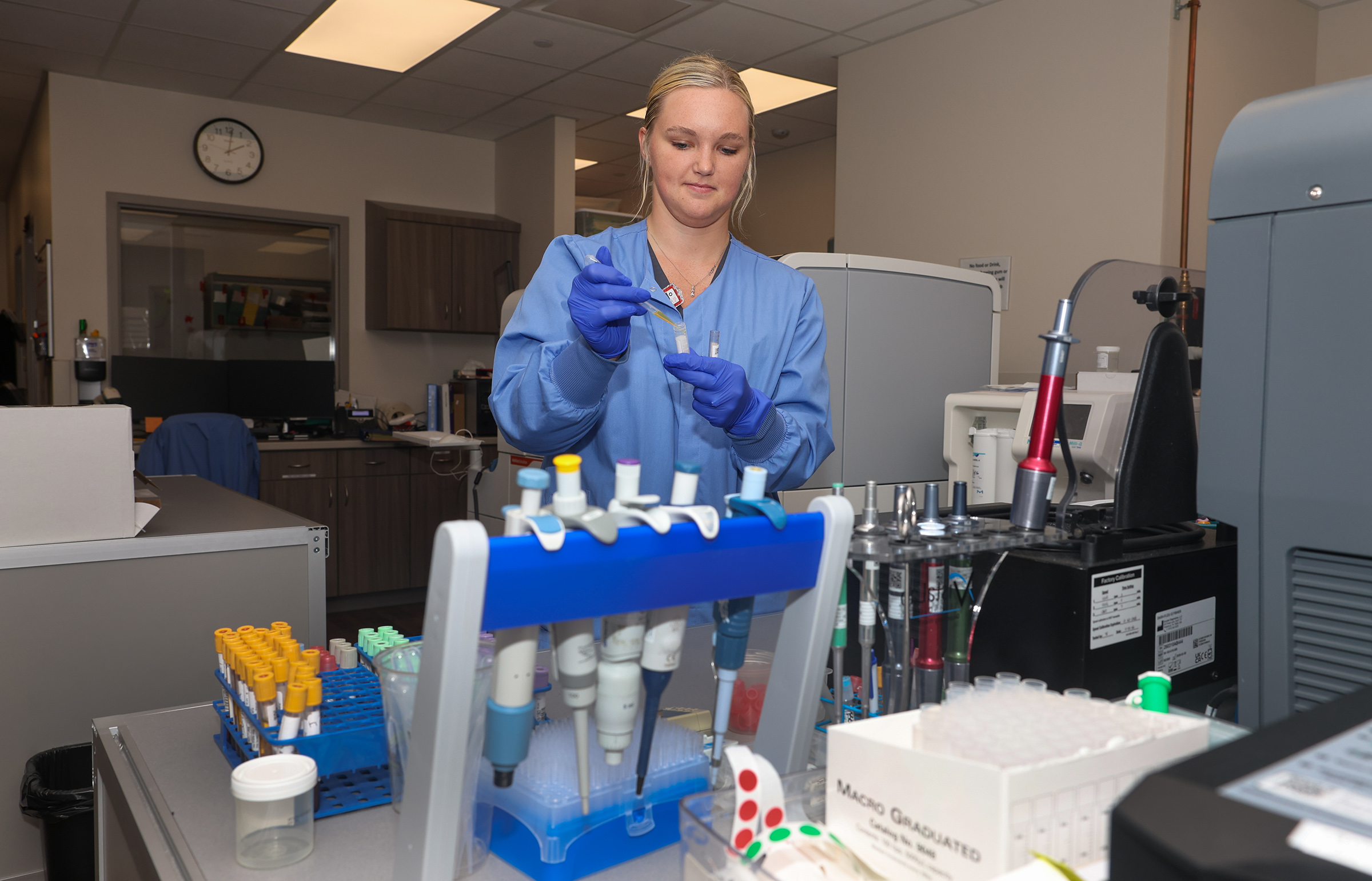 Brianna Wood working in the lab