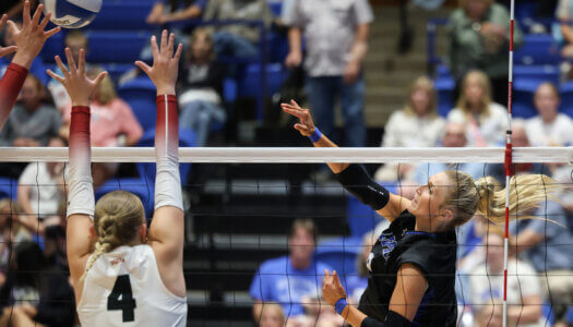 Grace Schmedding competes for UNK volleyball.