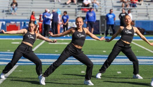 The Sapphires Dance Team performs at halftime.