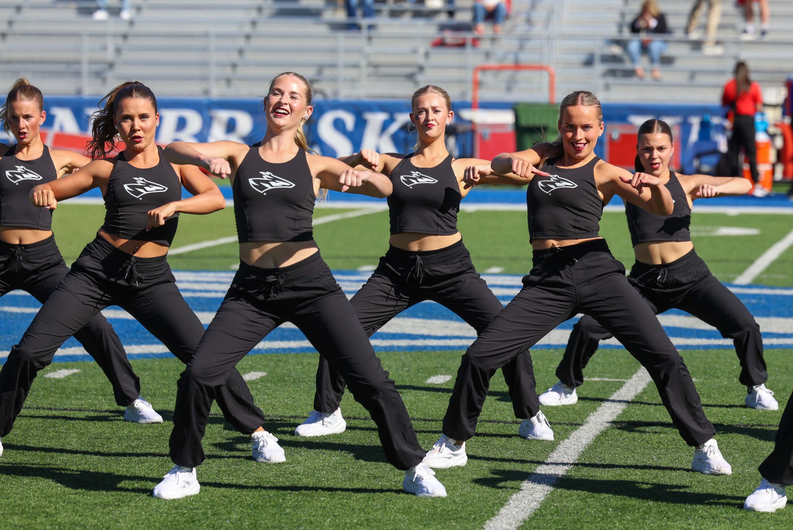 The Sapphires Dance Team performs at halftime.