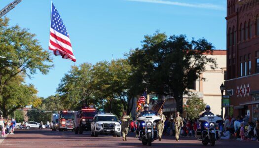 The Kearney Police Department lead the parade.