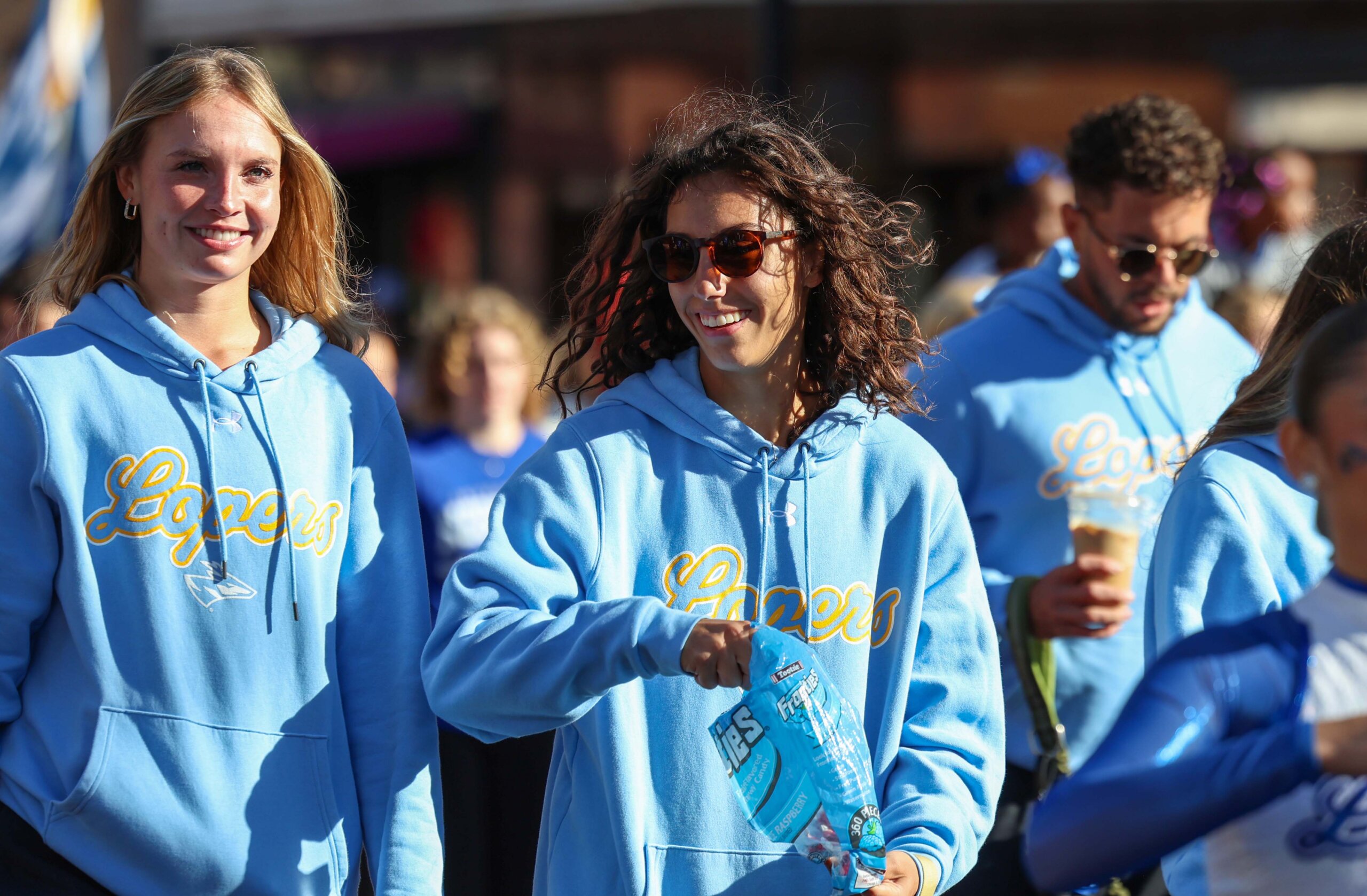 Students participate in the parade.