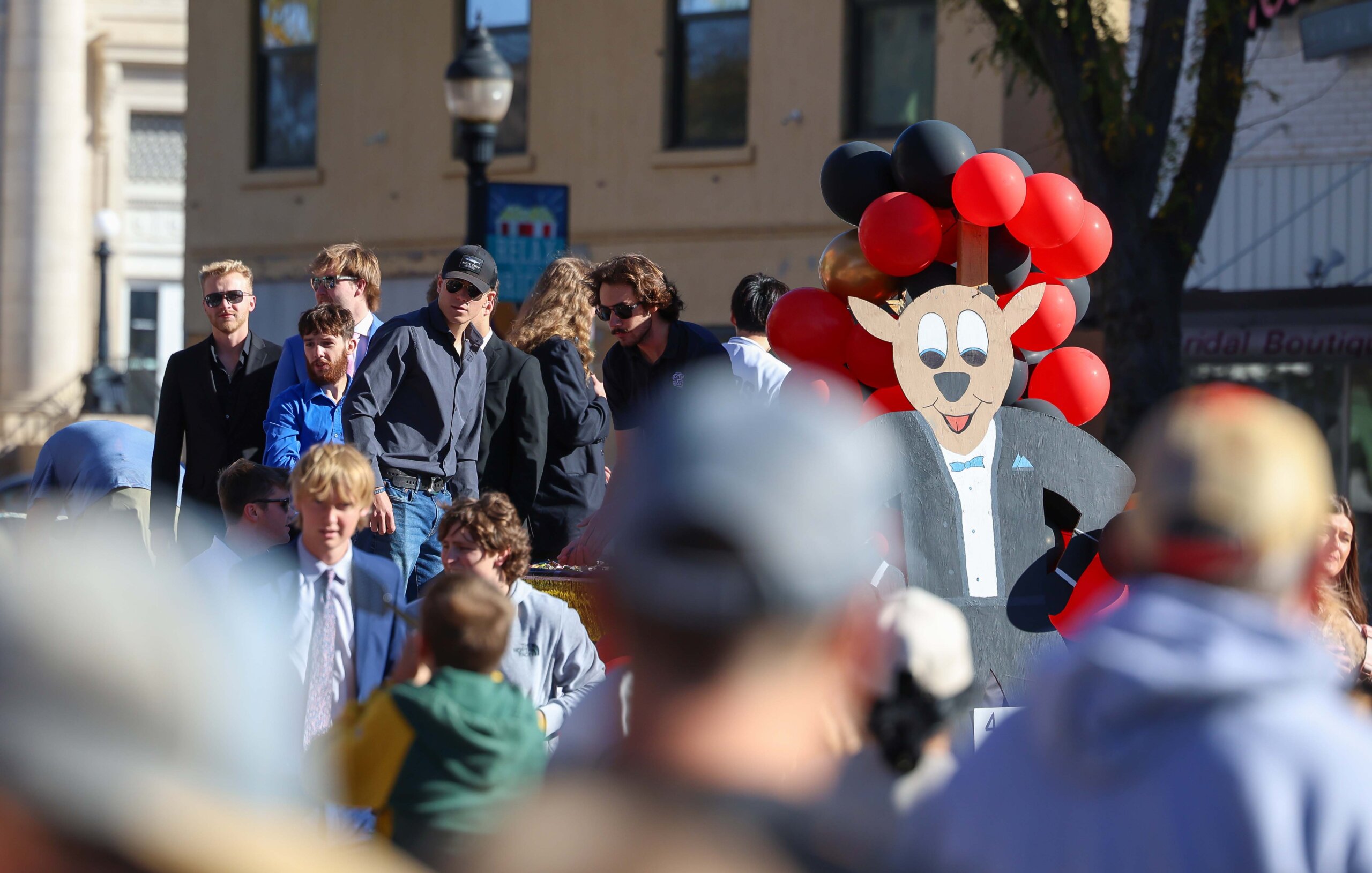 Students participate in the parade.