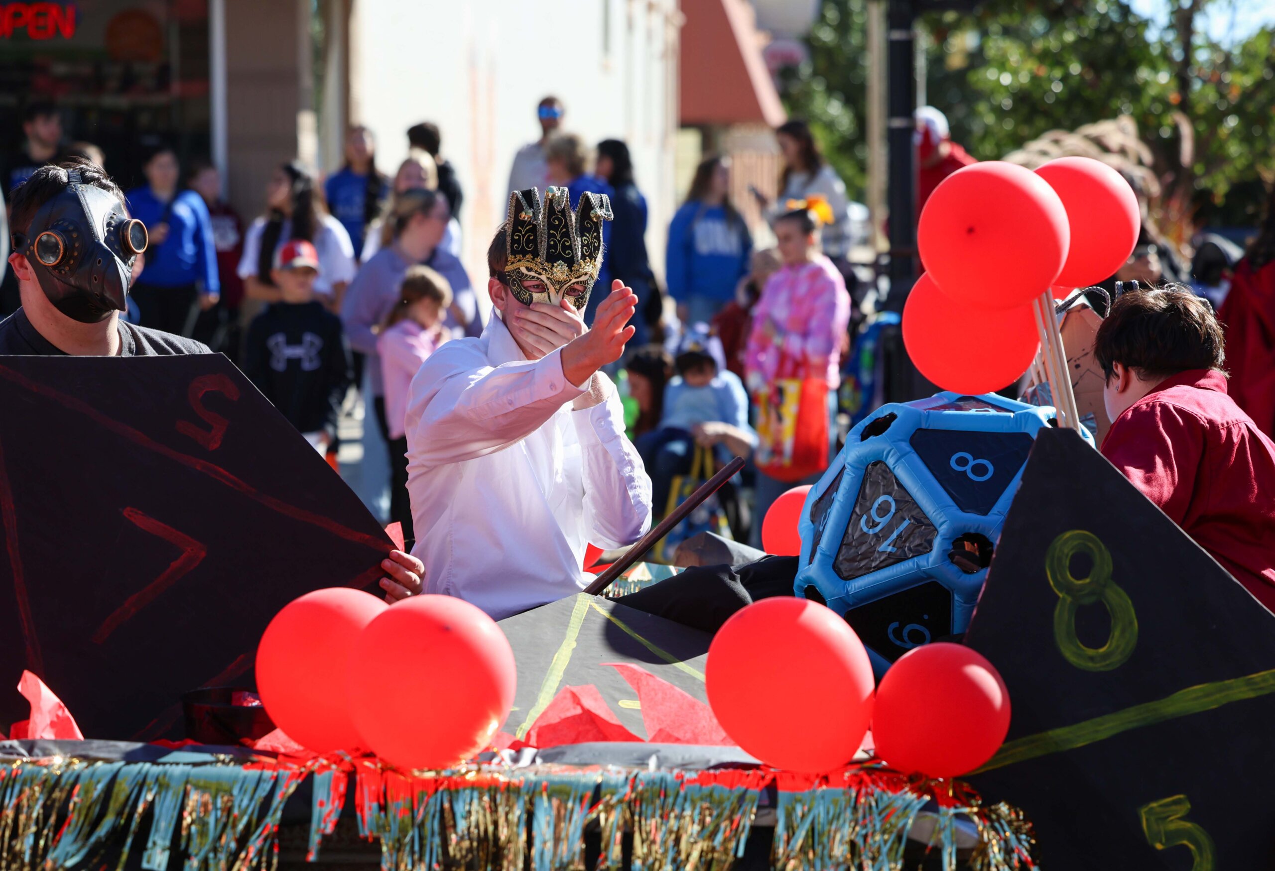 Students participate in the parade.