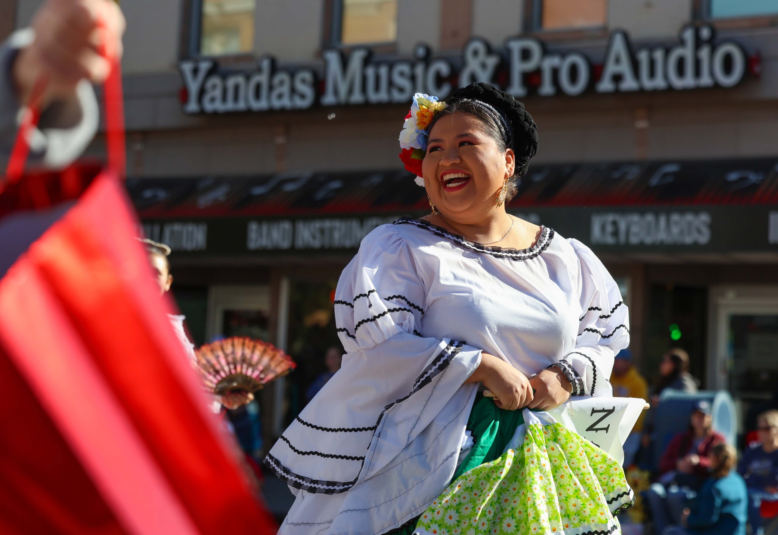 Students participate in the parade.