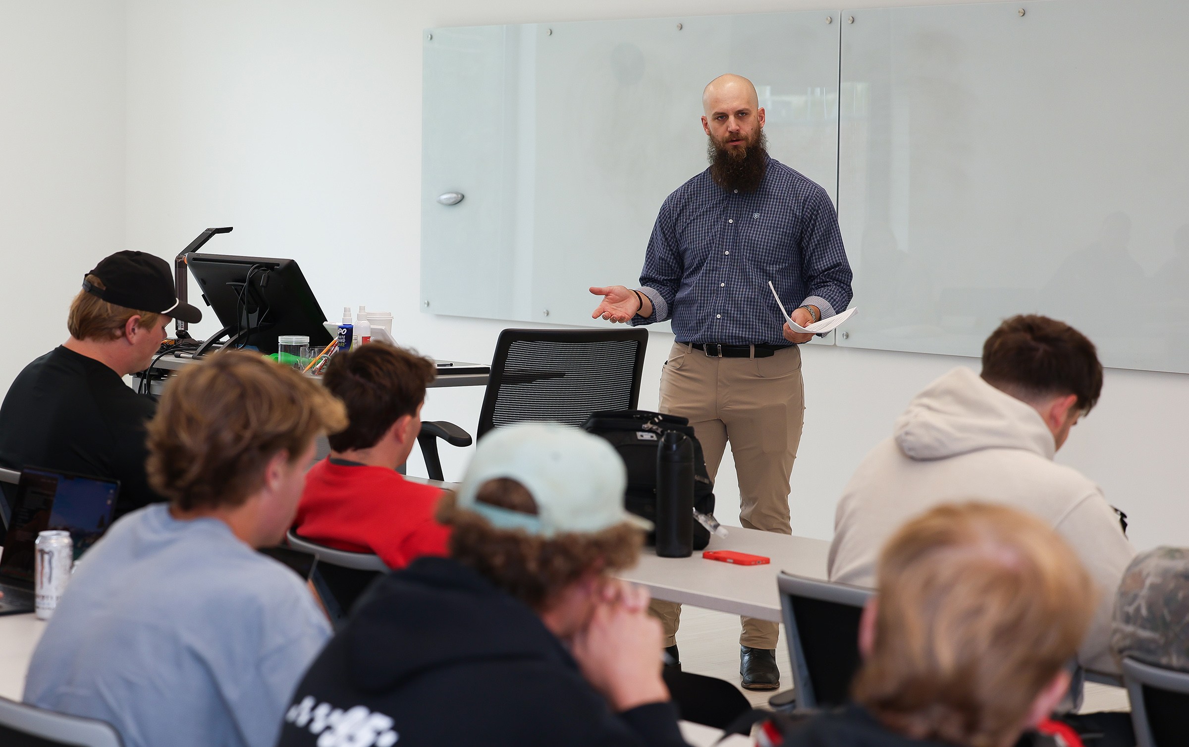 JD Stone teaches a construction management class at UNK.