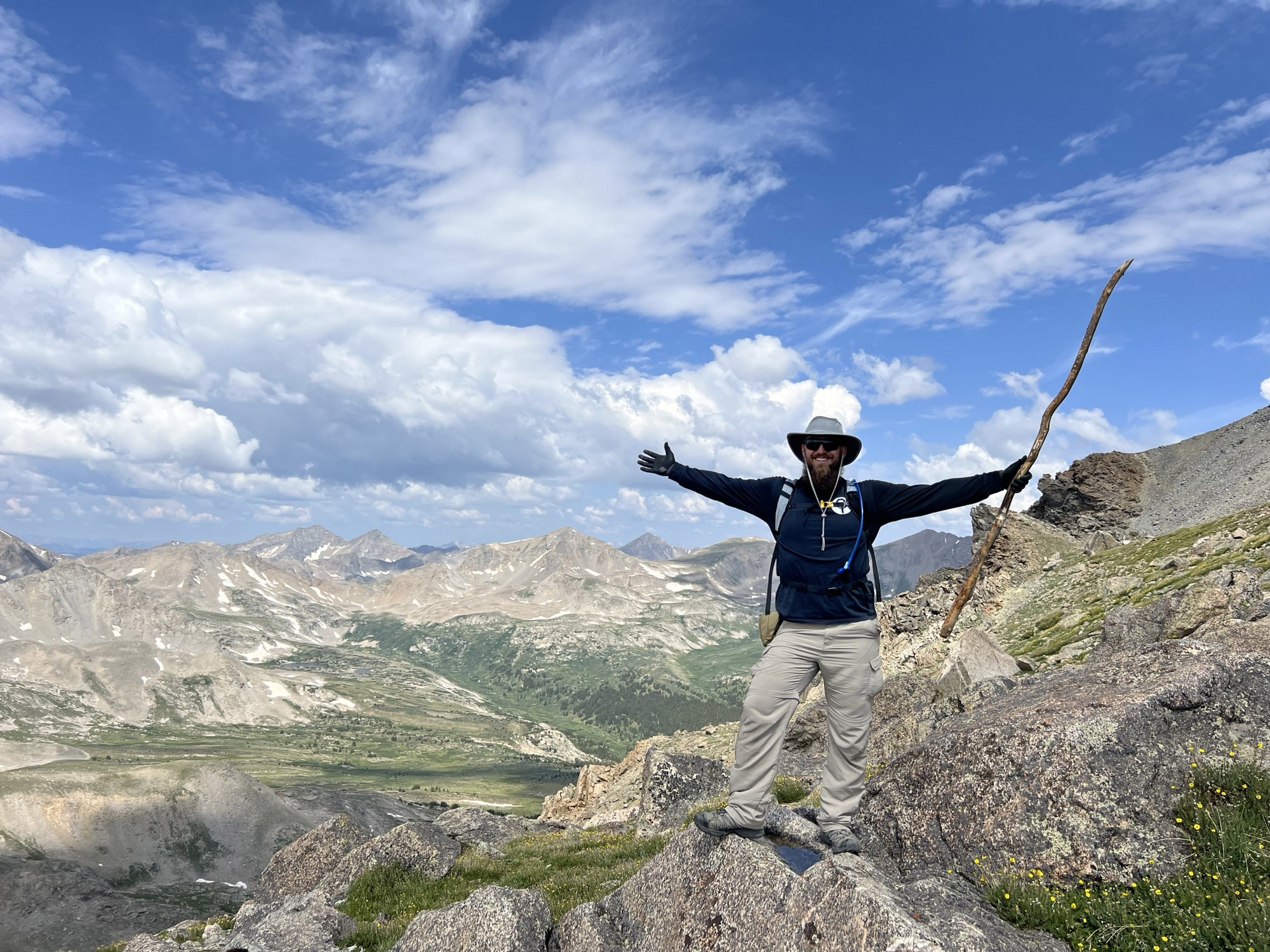 JD Stone on a backpacking trip in the Colorado mountains.