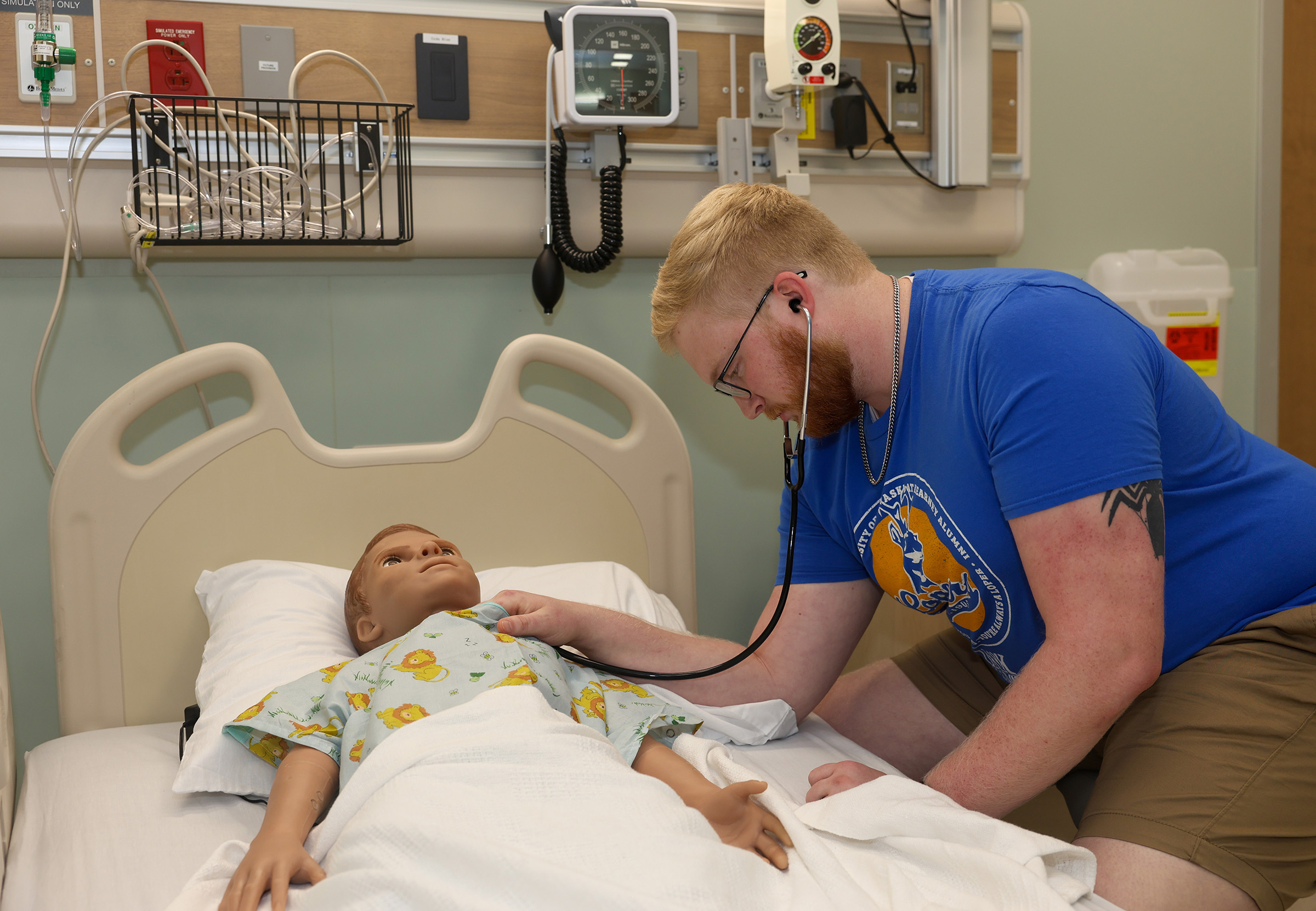 Keagan Callahan is pictured in a UNMC lab