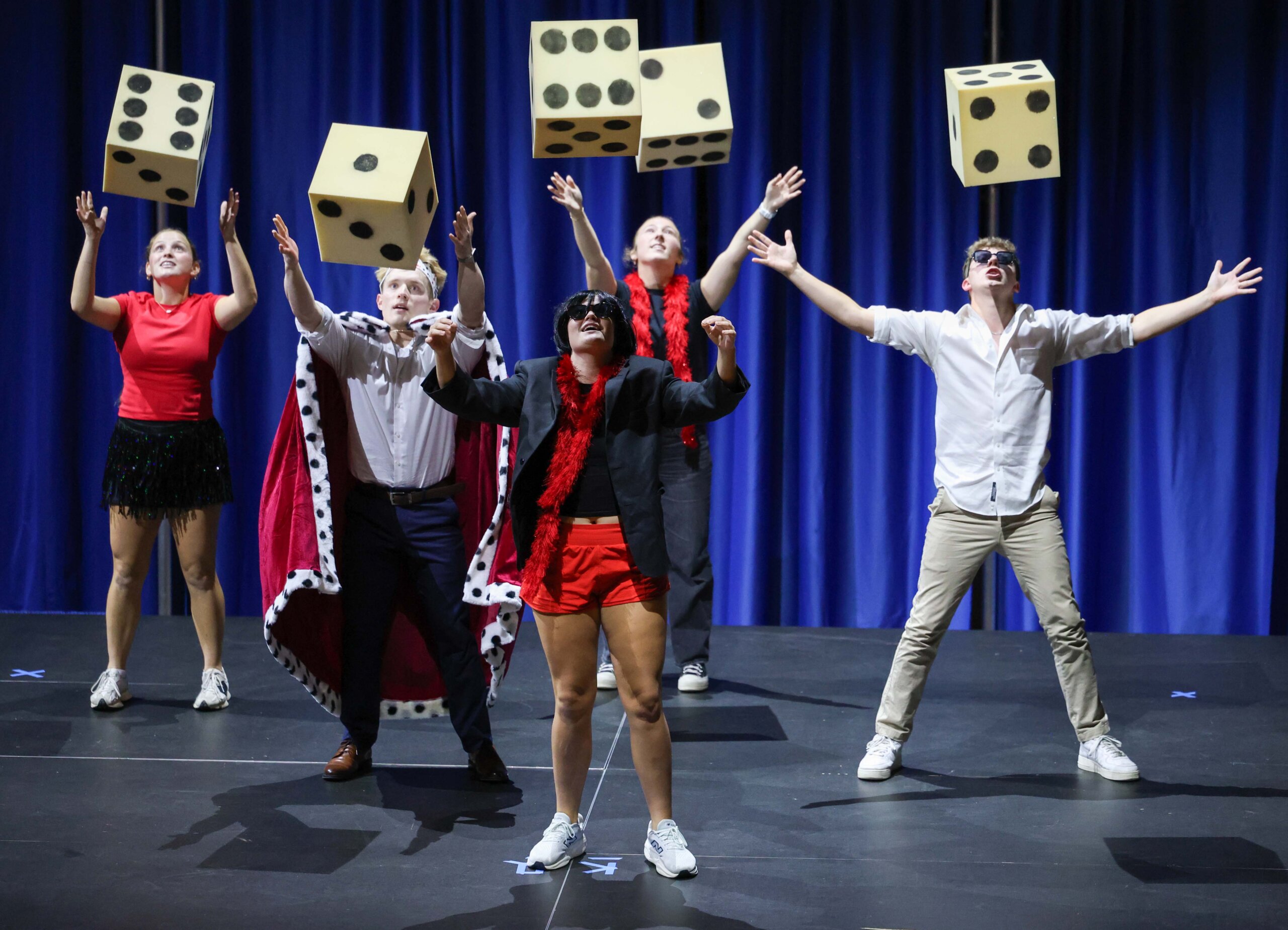 Students perform a routine at Lip Sync.