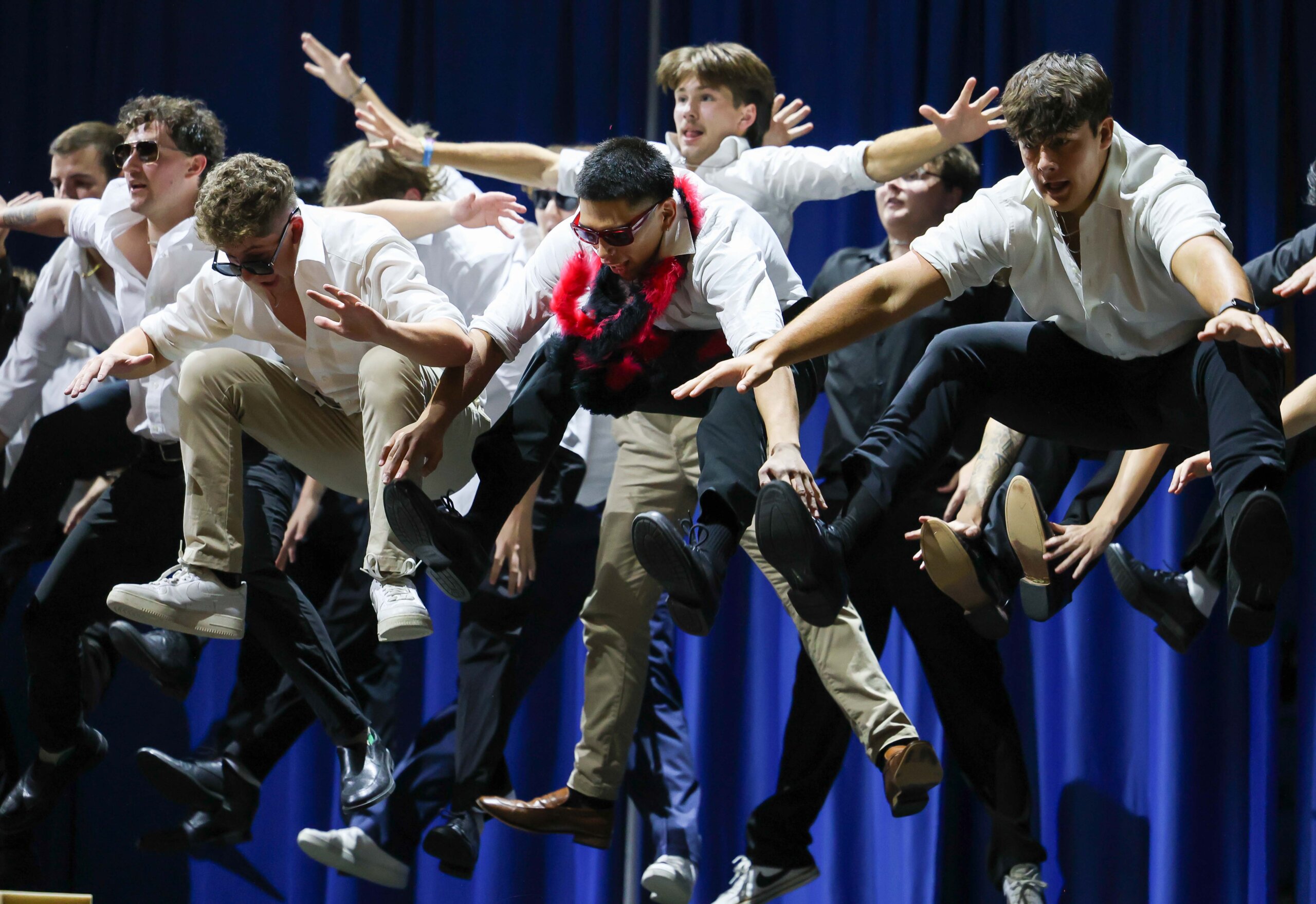 Students perform a routine at Lip Sync.