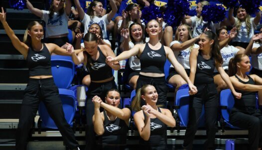 The Sapphires dance in the stands.