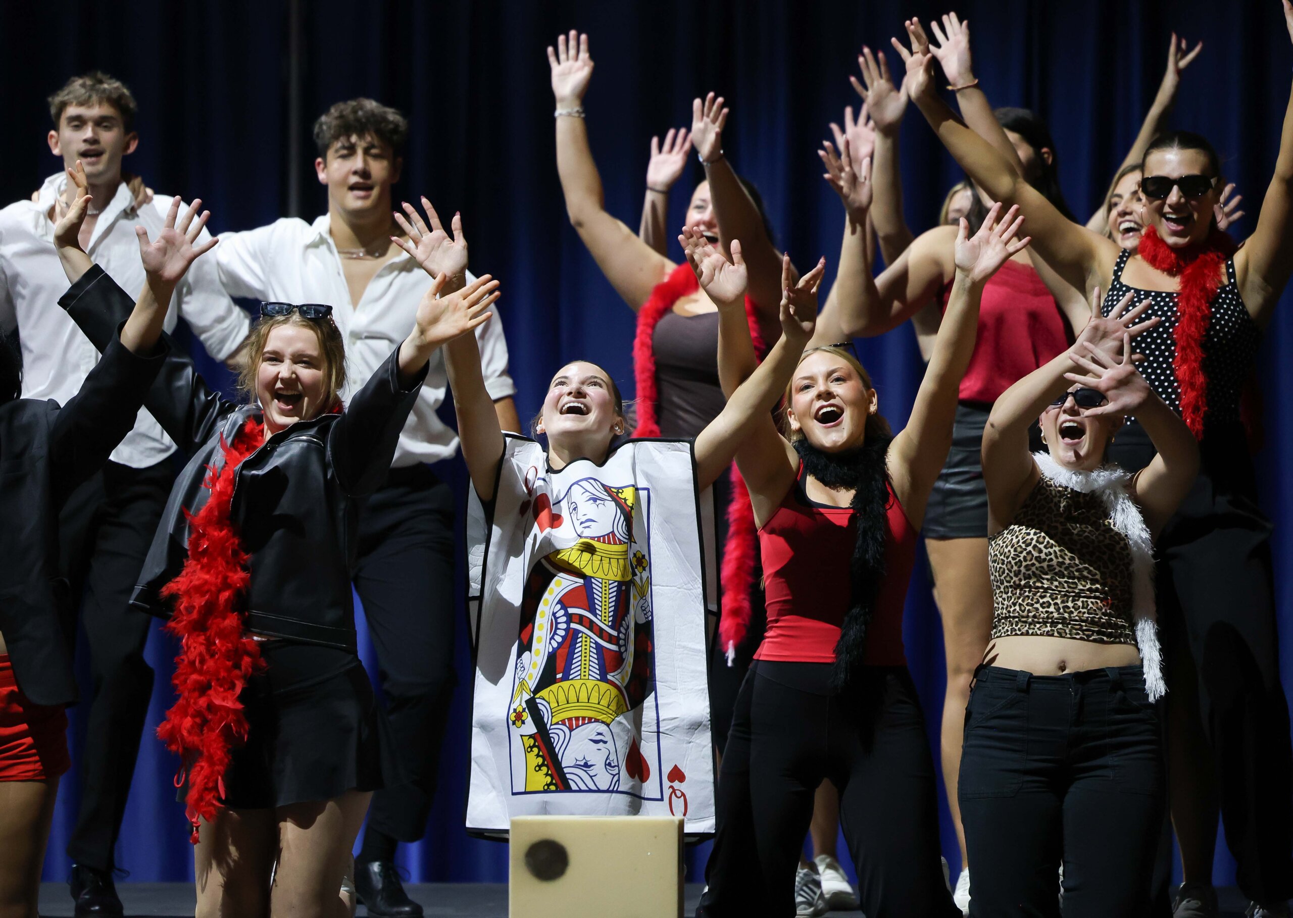 Students perform a routine at Lip Sync.