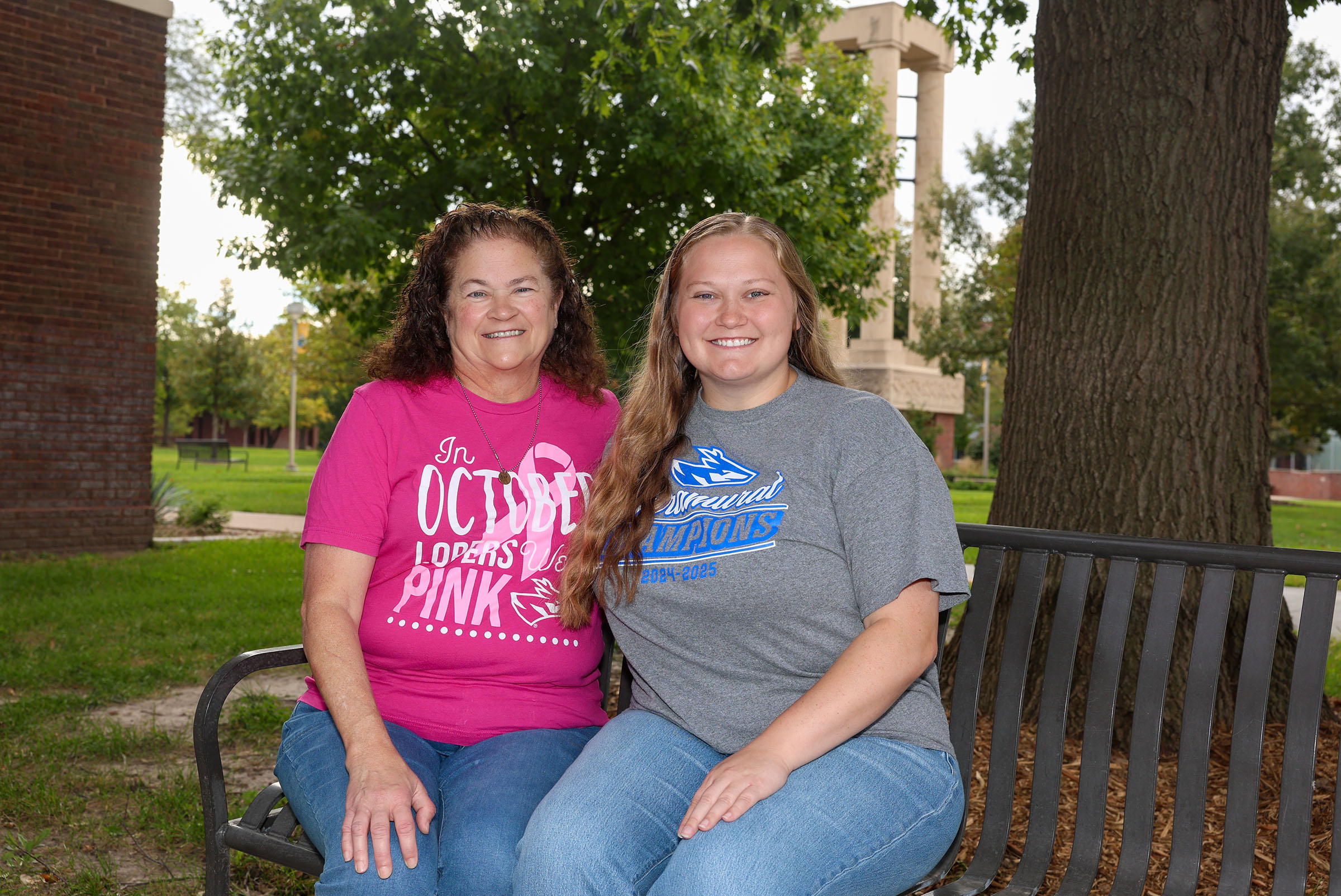 UNK graduate student Sydney Owen poses for a photo on campus with her mother Carla Kegley-Owen.