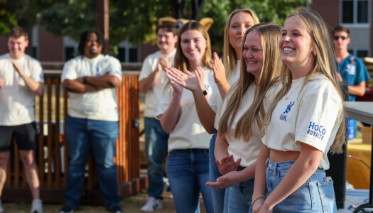 Sydney Owen participates in the 2024 homecoming pep rally.